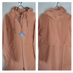 Columbia Firwood Long Waterproof Omnitech Jacket Hooded Coat NWT 2 Way Zipper